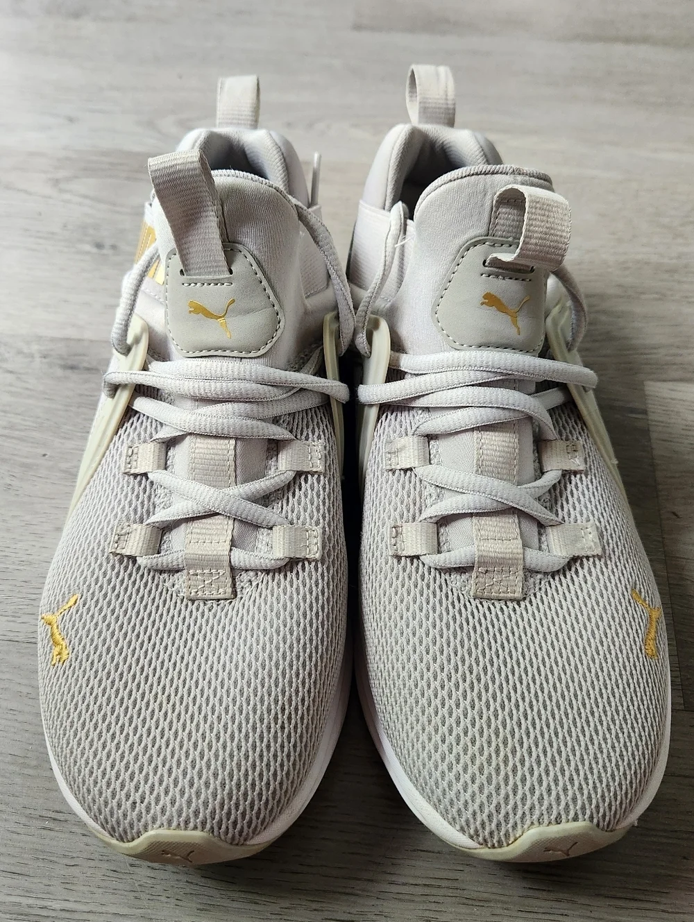 Puma Women's Enzo 2 Metal training sneakers gray and gold women size 8.5